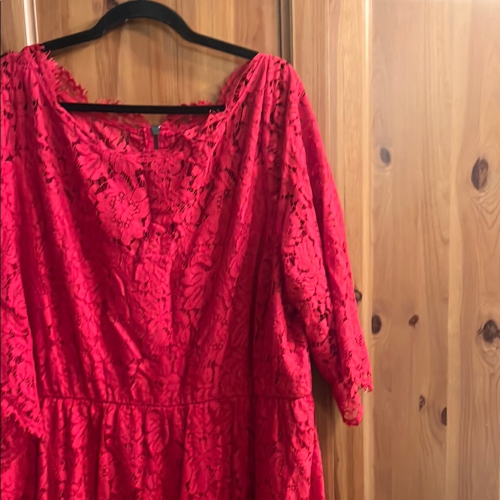 Lane Bryant Vibrant Red Lace Wedding Dress